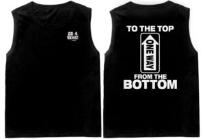 To the top 'one way' from the bottom (back design)